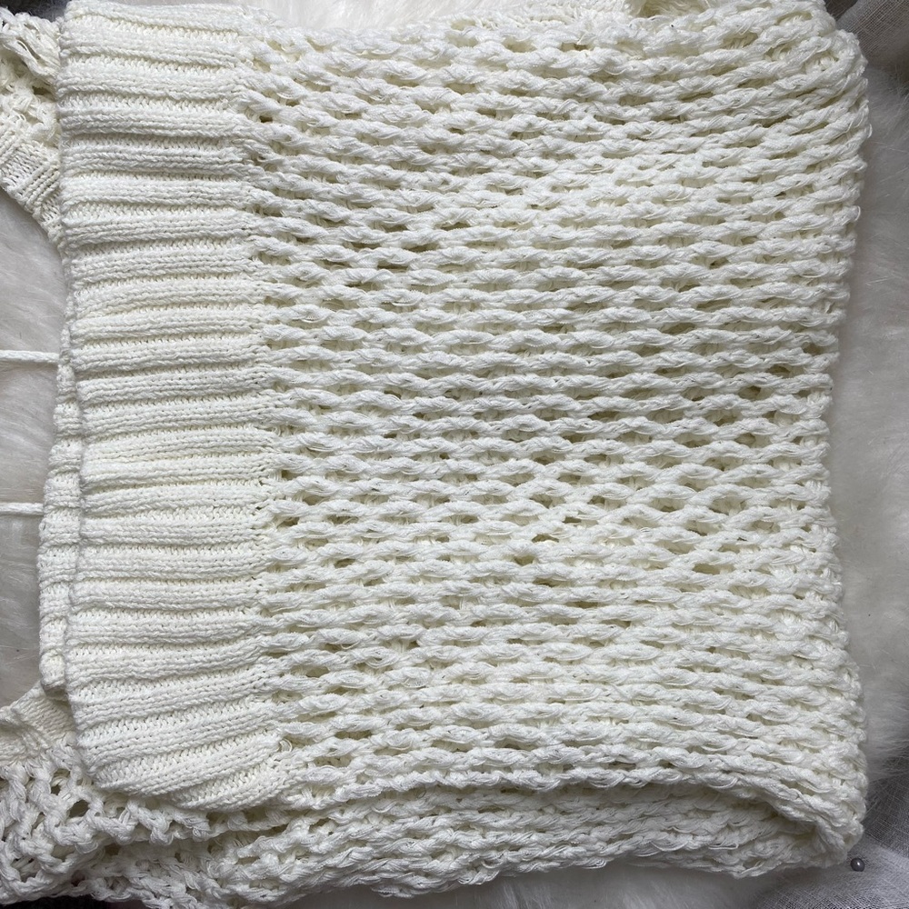 Long sleeve crocheted, sweater, size large